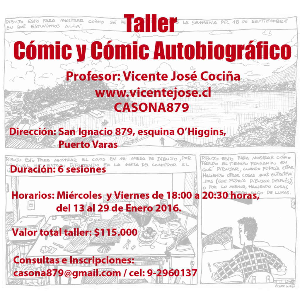 afiche taller comic puerto varas